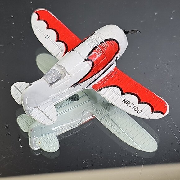 Vintage Gee Bee A135 Zee Toys Dyna Flites Red NR2100 Diecast Plane Good - Picture 3 of 10